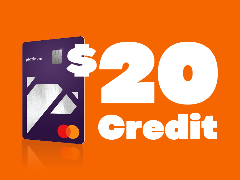 $20 Credit on Platinum Mastercard